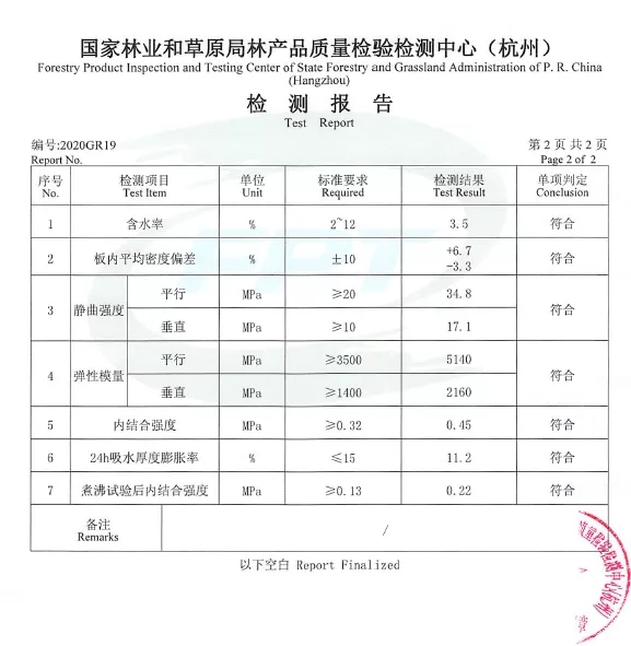 質(zhì)量檢測報告