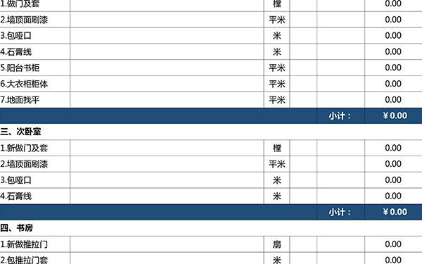 全包裝修報價單