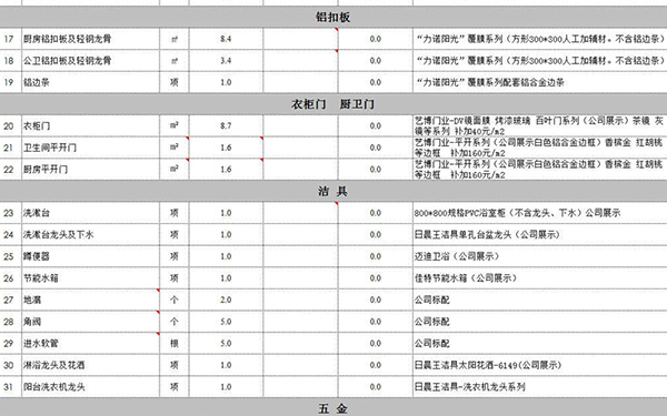 裝修報價單明細